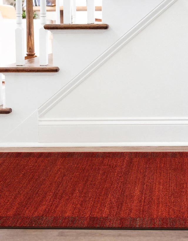 Terracotta 2' 7 x 10' Del Mar Runner Area Rug 100% Polypropylene Easy Clean Stain Resistant Vivid Modern Carpet Mat for Home Decor Interior Designing for Sale at Rug Engine