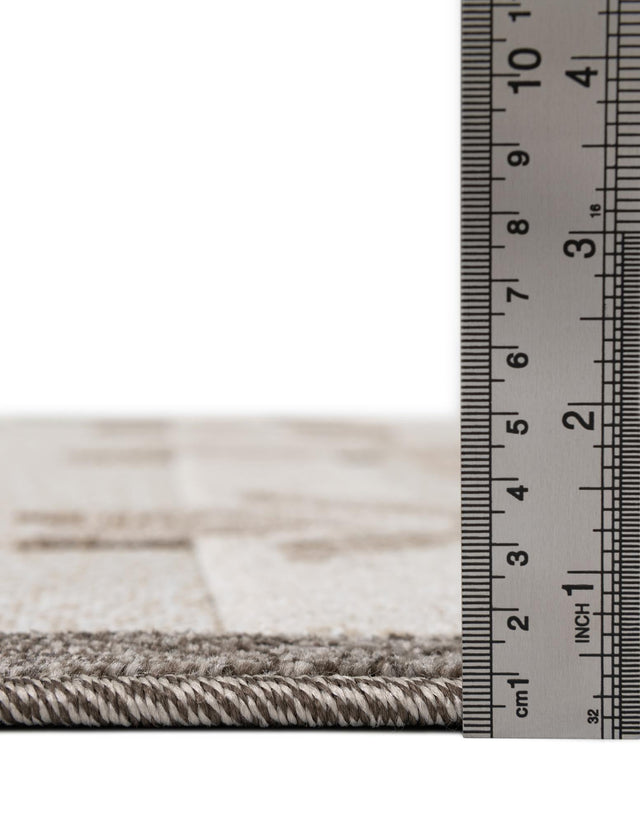 Beige 7' x 10' Outdoor Modern Rectangle Area Rug Weather Resistant for Patio, Deck, Terrace, Balcony, Porch 100% Polypropylene Modern Outside Carpet for Sale at Rug Engine