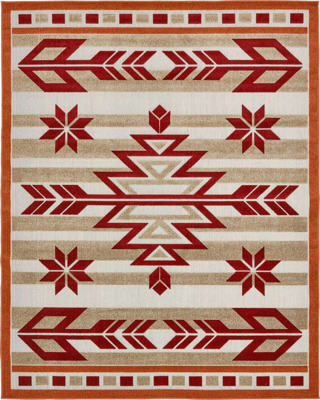 Burgundy 8' x 10' Outdoor Modern Rectangle Area Rug Weather Resistant for Patio, Deck, Terrace, Balcony, Porch 100% Polypropylene Modern Outside Carpet for Sale at Rug Engine