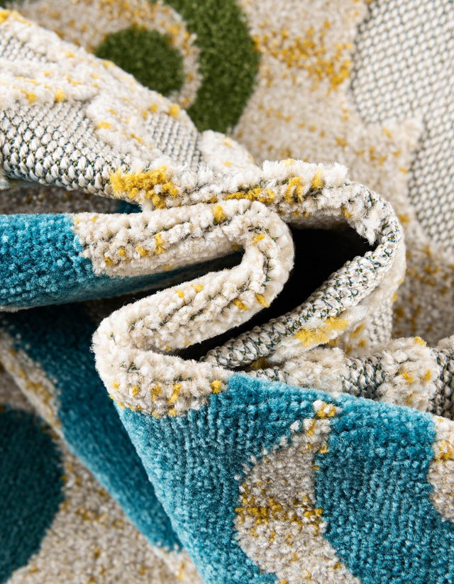 Blue 7' 1 x 10' Outdoor Botanical Rectangle Area Rug Weather Resistant for Patio, Deck, Terrace, Balcony, Porch Polypropylene Garden Floral Tropical Carpet for Sale at Rug Engine