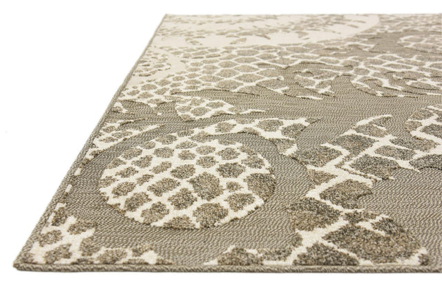 Cream 7' x 10' Outdoor Modern Rectangle Area Rug Weather Resistant for Patio, Deck, Terrace, Balcony, Porch 100% Polypropylene Modern Outside Carpet for Sale at Rug Engine