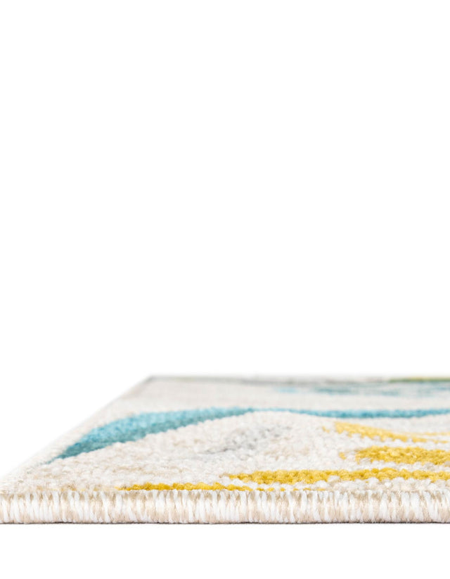 Cream 5' x 8' Outdoor Modern Rectangle Area Rug Weather Resistant for Patio, Deck, Terrace, Balcony, Porch 100% Polypropylene Modern Outside Carpet for Sale at Rug Engine