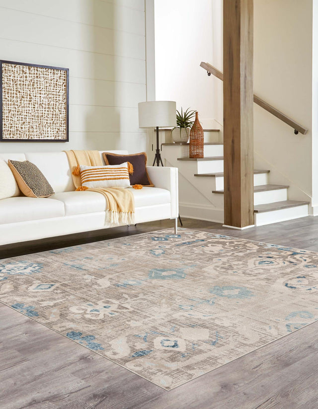 Dark Gray 8' x 8' Paris Square Area Rug