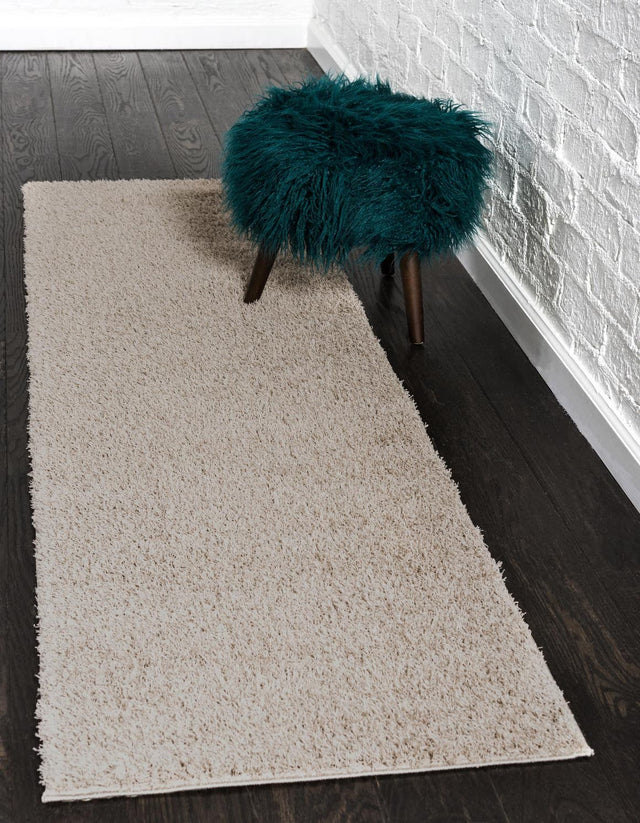 Taupe 2' 7 x 10' Studio Solid Shag Runner Area Rug Thick Soft Touch Fluffy & Plush Shaggy Pile Single Color Durable Carpet for Minimalist Decor for Sale at Rug Engine