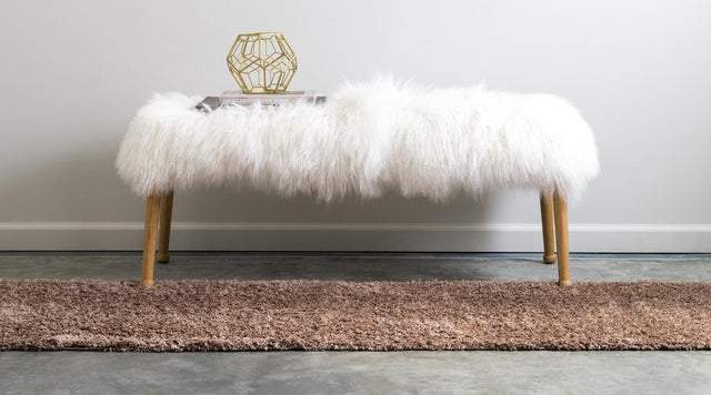 Brown 2' x 6' 9 Studio Solid Shag Runner Area Rug Thick Soft Touch Fluffy & Plush Shaggy Pile Single Color Durable Carpet for Minimalist Decor for Sale at Rug Engine