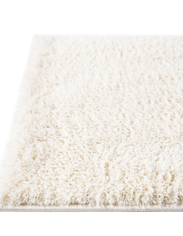 White 2' 7 x 10' Studio Solid Shag Runner Area Rug Thick Soft Touch Fluffy & Plush Shaggy Pile Single Color Durable Carpet for Minimalist Decor for Sale at Rug Engine