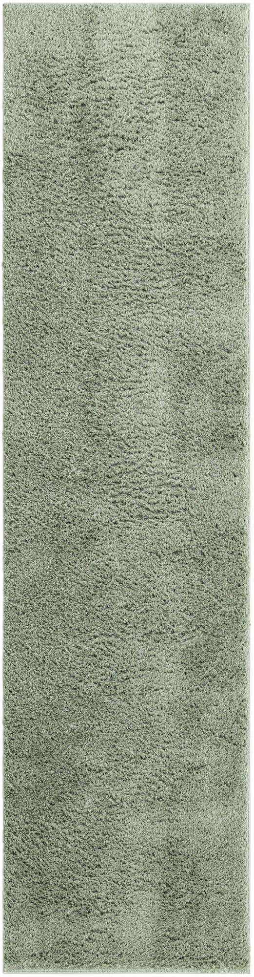 Sage Green 2' 7 x 10' Studio Solid Shag Runner Area Rug Thick Soft Touch Fluffy & Plush Shaggy Pile Single Color Durable Carpet for Minimalist Decor for Sale at Rug Engine