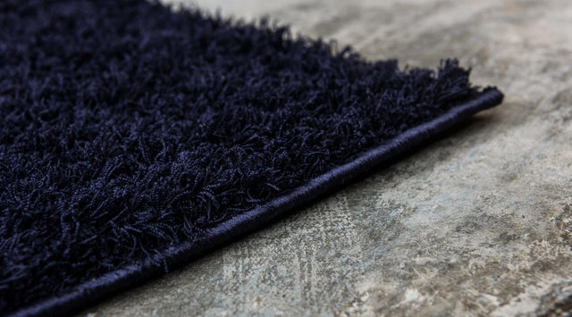 Midnight Blue 4' 1 x 6' 1 Studio Solid Shag Rectangle Area Rug Thick Soft Touch Fluffy & Plush Shaggy Pile Single Color Durable Carpet for Minimalist Decor for Sale at Rug Engine