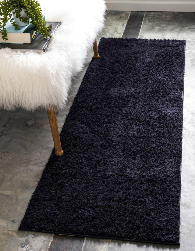 Midnight Blue 2' x 6' 9 Studio Solid Shag Runner Area Rug Thick Soft Touch Fluffy & Plush Shaggy Pile Single Color Durable Carpet for Minimalist Decor for Sale at Rug Engine