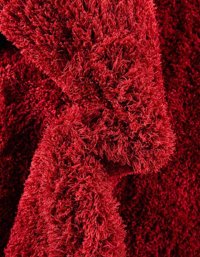 Red 5' 1 x 8' Studio Solid Shag Rectangle Area Rug Thick Soft Touch Fluffy & Plush Shaggy Pile Single Color Durable Carpet for Minimalist Decor for Sale at Rug Engine