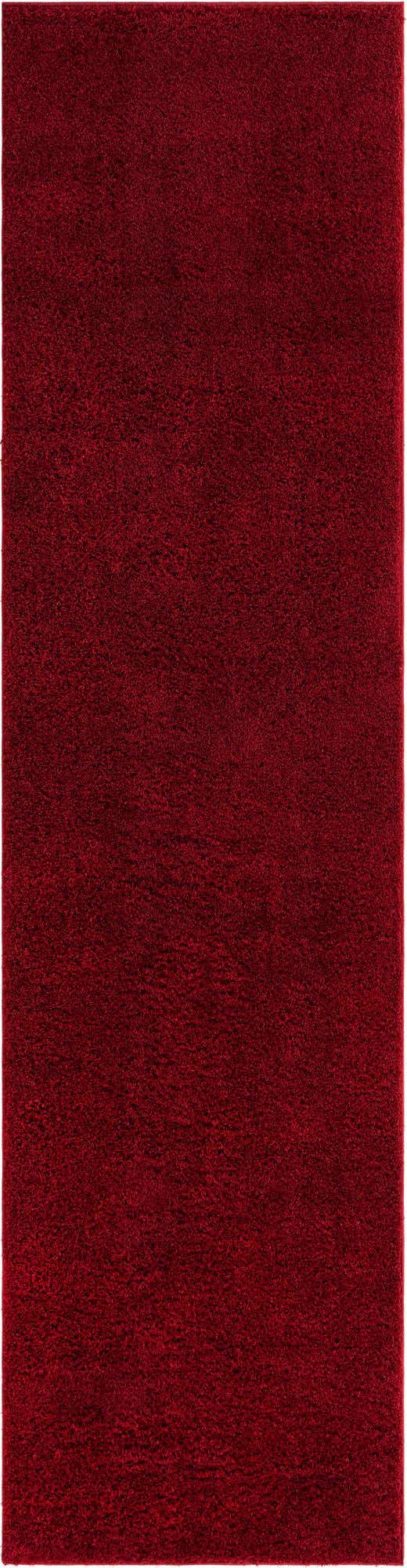 Red 2' 7 x 10' Studio Solid Shag Runner Area Rug Thick Soft Touch Fluffy & Plush Shaggy Pile Single Color Durable Carpet for Minimalist Decor for Sale at Rug Engine