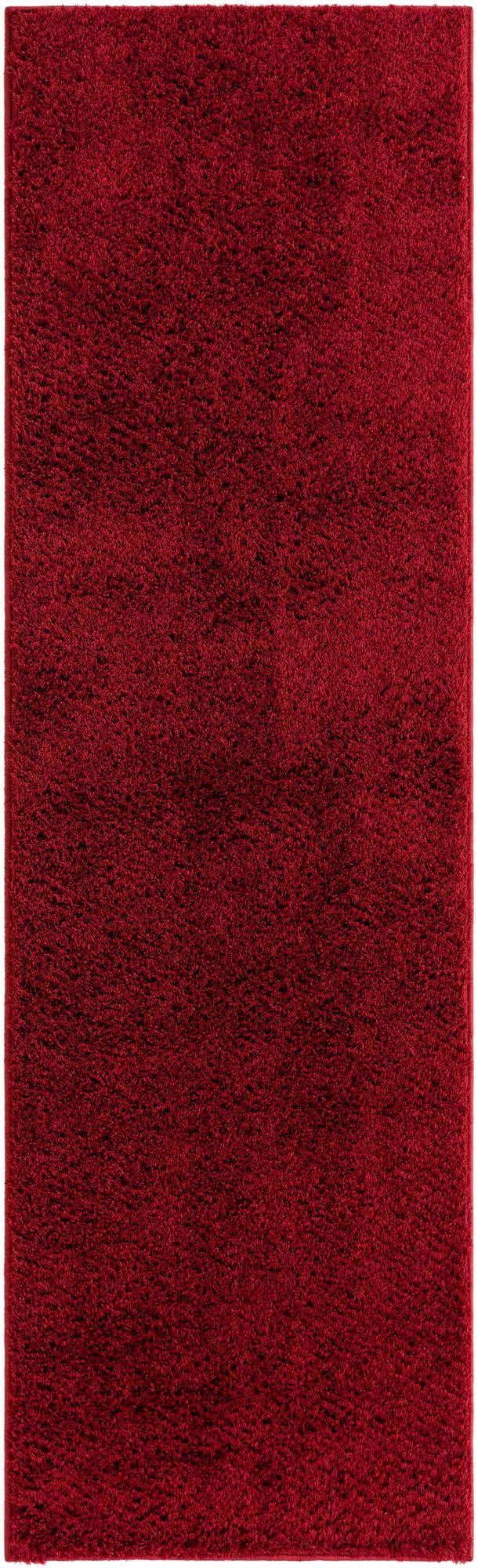 Red 2' x 6' 9 Studio Solid Shag Runner Area Rug Thick Soft Touch Fluffy & Plush Shaggy Pile Single Color Durable Carpet for Minimalist Decor for Sale at Rug Engine