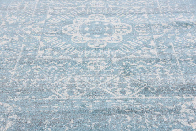 Light Blue 8' 4 x 8' 4 Tradition Square Area Rug Traditional Classic Vintage Design Carpet for Living Room, Bedrooms, Dining, Office Space for Sale at Rug Engine