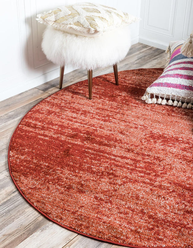 Terracotta 4' 1 x 4' 1 Del Mar Round Area Rug 100% Polypropylene Easy Clean Stain Resistant Vivid Modern Carpet Mat for Home Decor Interior Designing for Sale at Rug Engine