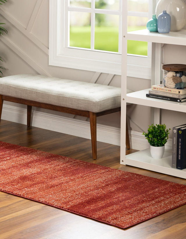 Terracotta 2' x 8' Del Mar Runner Area Rug 100% Polypropylene Easy Clean Stain Resistant Vivid Modern Carpet Mat for Home Decor Interior Designing for Sale at Rug Engine