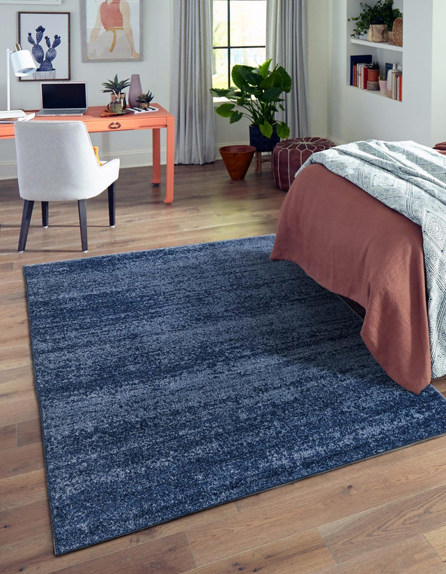 Navy Blue 4' 1 x 6' 1 Del Mar Rectangle Area Rug 100% Polypropylene Easy Clean Stain Resistant Vivid Modern Carpet Mat for Home Decor Interior Designing for Sale at Rug Engine