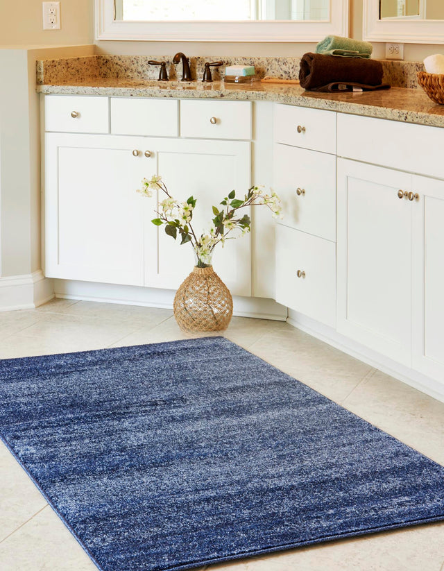Navy Blue 2' 7 x 10' Del Mar Runner Area Rug 100% Polypropylene Easy Clean Stain Resistant Vivid Modern Carpet Mat for Home Decor Interior Designing for Sale at Rug Engine