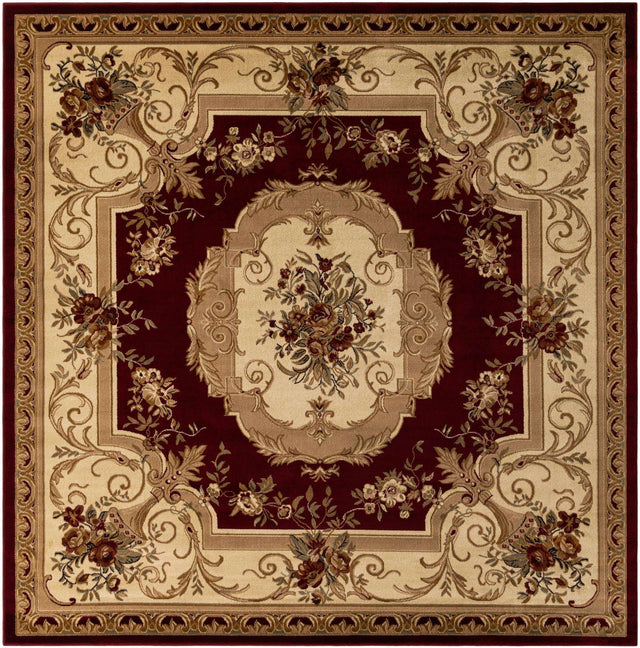 Red 10' x 10' Versailles Square Area Rug