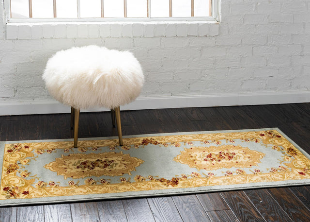 Light Blue 2' x 5' 3 Versailles Runner Area Rug
