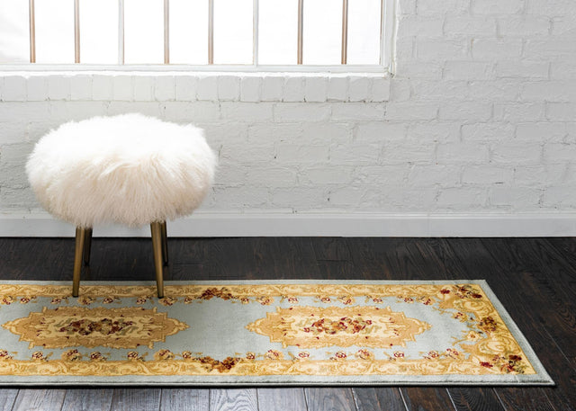 Light Blue 3' 1 x 19' 8 Versailles Runner Area Rug