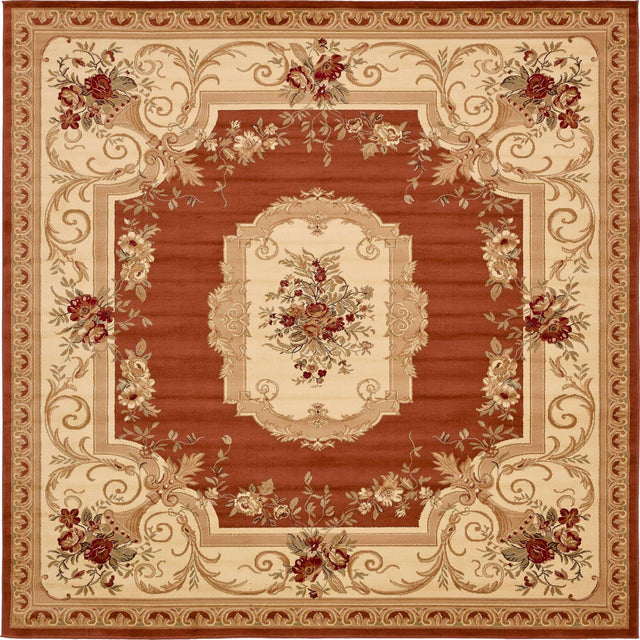 Brick Red 10' x 10' Versailles Square Area Rug