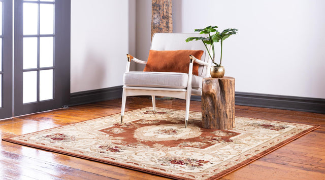 Brick Red 6' 1 x 6' 1 Versailles Square Area Rug