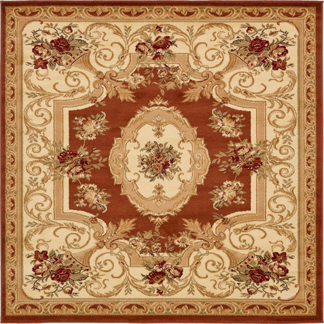 Brick Red 6' 1 x 6' 1 Versailles Square Area Rug
