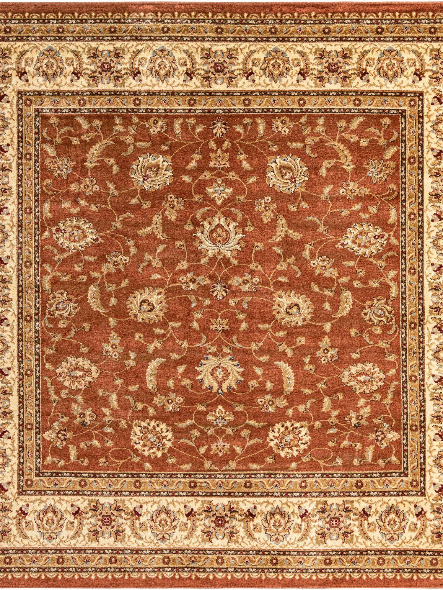 Brick Red Light Rose 10' x 10' Voyage Square Area Rug