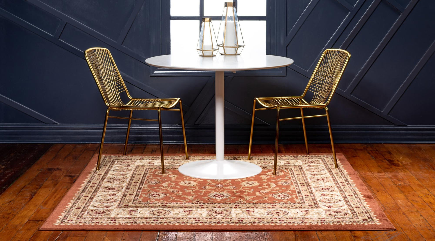 Brick Red Light Rose 4' 1 x 4' 1 Voyage Square Area Rug