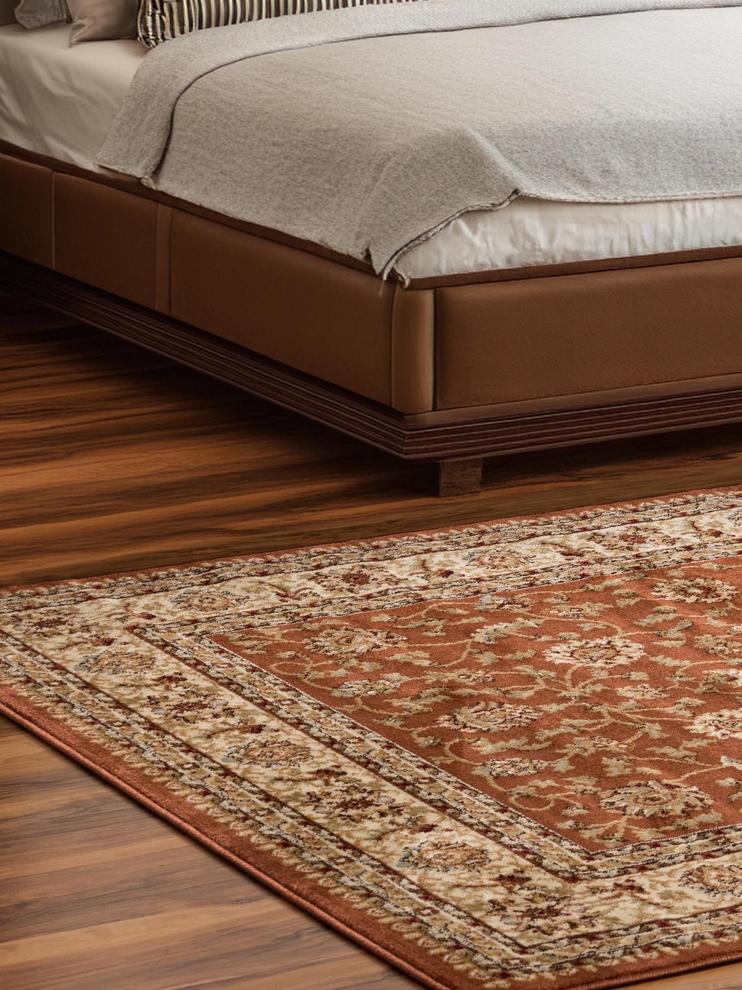 Brick Red Light Rose 6' 1 x 6' 1 Voyage Square Area Rug