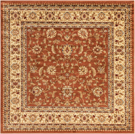 Brick Red Light Rose 6' 1 x 6' 1 Voyage Square Area Rug
