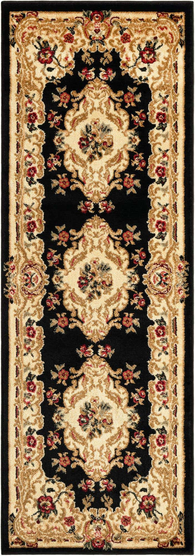Black 2' x 6' 1 Versailles Runner Area Rug