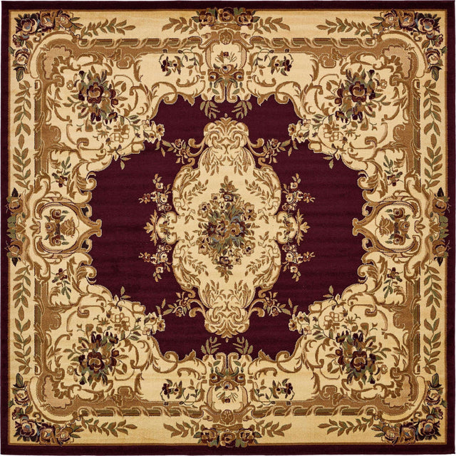 Red 10' x 10' Versailles Square Area Rug