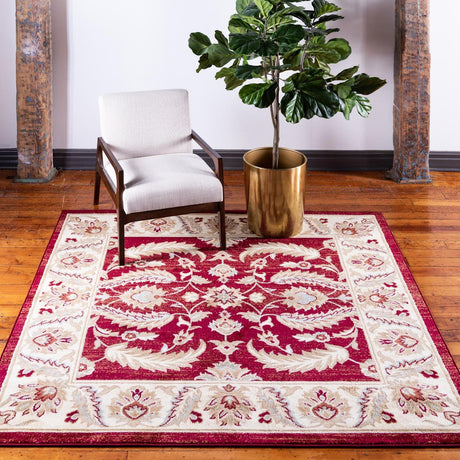 Red 4' 1 x 4' 1 Voyage Square Area Rug