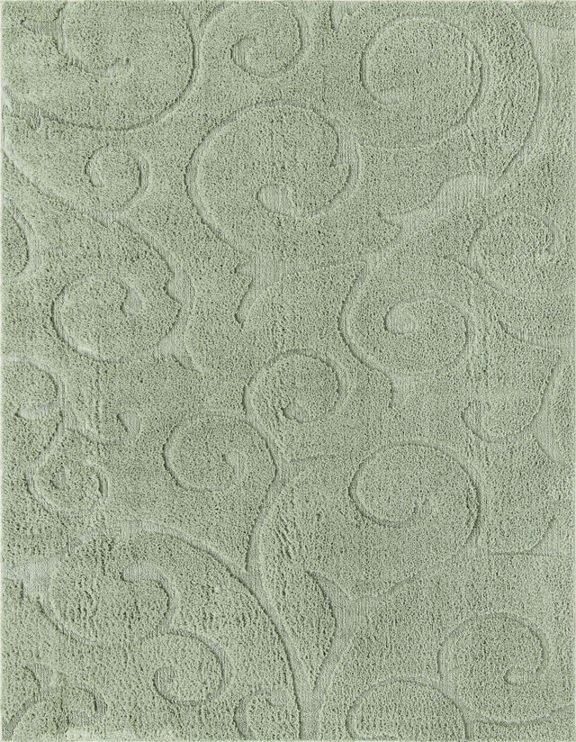 Green 8' x 10' Floral Shag Rectangle Area Rug Thick Soft Touch Fluffy & Plush Shaggy Pile 100% Polyester With Cotton Backing Carpet for Interior Design for Sale at Rug Engine