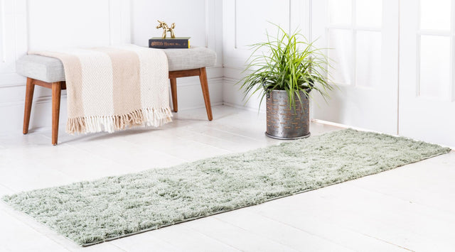 Green 2' 7 x 10' Floral Shag Runner Area Rug Thick Soft Touch Fluffy & Plush Shaggy Pile 100% Polyester With Cotton Backing Carpet for Interior Design for Sale at Rug Engine