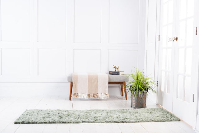 Green 2' 7 x 10' Floral Shag Runner Area Rug Thick Soft Touch Fluffy & Plush Shaggy Pile 100% Polyester With Cotton Backing Carpet for Interior Design for Sale at Rug Engine