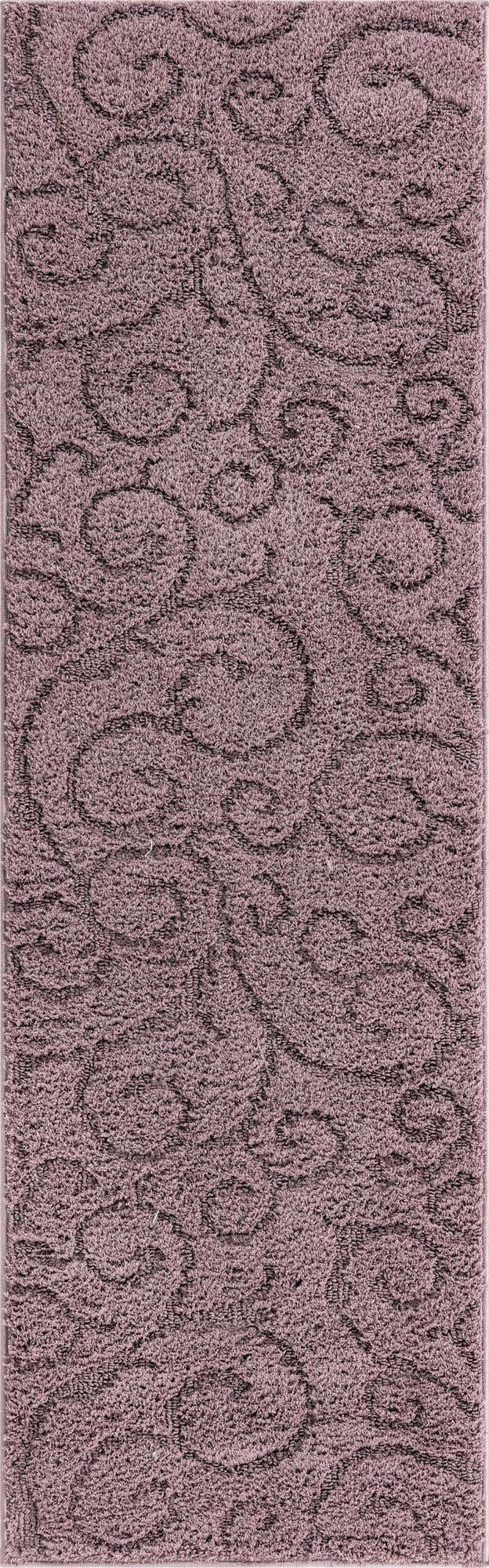 Violet 2' x 6' 9 Floral Shag Runner Area Rug Thick Soft Touch Fluffy & Plush Shaggy Pile 100% Polyester With Cotton Backing Carpet for Interior Design for Sale at Rug Engine