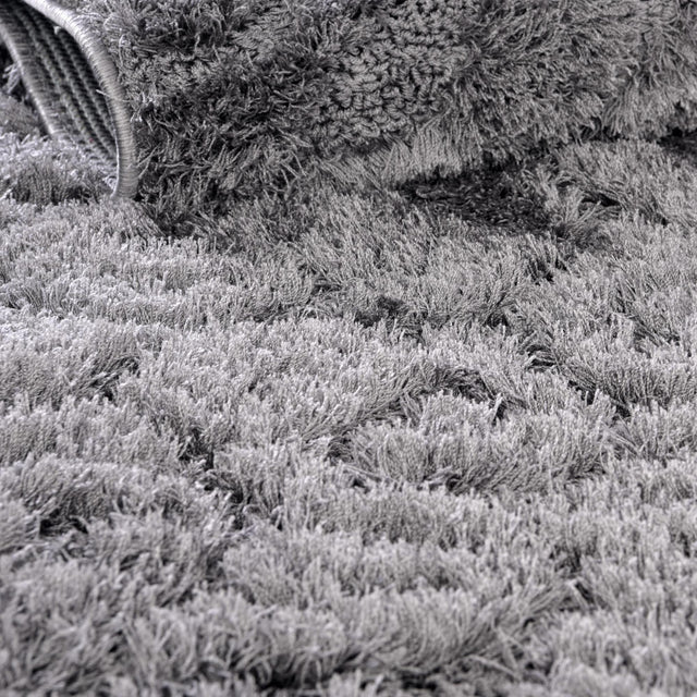 Dark Gray 9' x 12' 2 Floral Shag Rectangle Area Rug Thick Soft Touch Fluffy & Plush Shaggy Pile 100% Polyester With Cotton Backing Carpet for Interior Design for Sale at Rug Engine