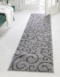 Light Gray and Gray 2' x 6' 9 Floral Shag Runner Area Rug Thick Soft Touch Fluffy & Plush Shaggy Pile 100% Polyester With Cotton Backing Carpet for Interior Design for Sale at Rug Engine