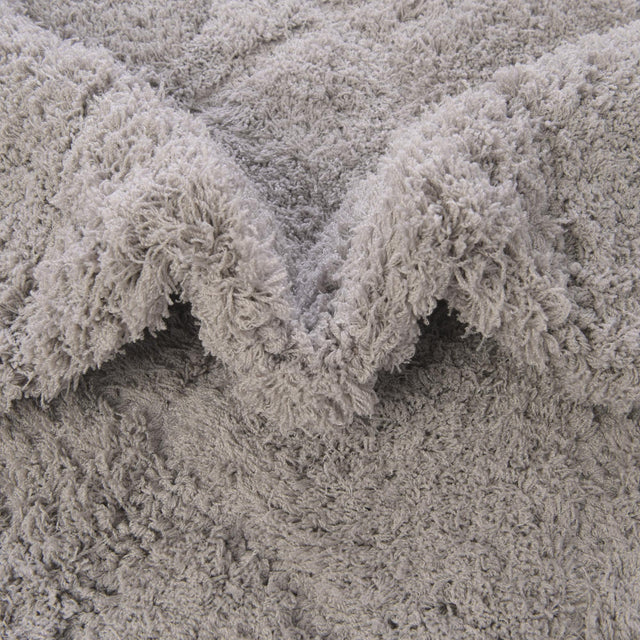 Gray 4' 1 x 6' 1 Trellis Shag Rectangle Area Rug Thick Soft Touch Fluffy & Plush Shaggy Pile Geometric Modern Unique Carpet for Home Interior Design for Sale at Rug Engine