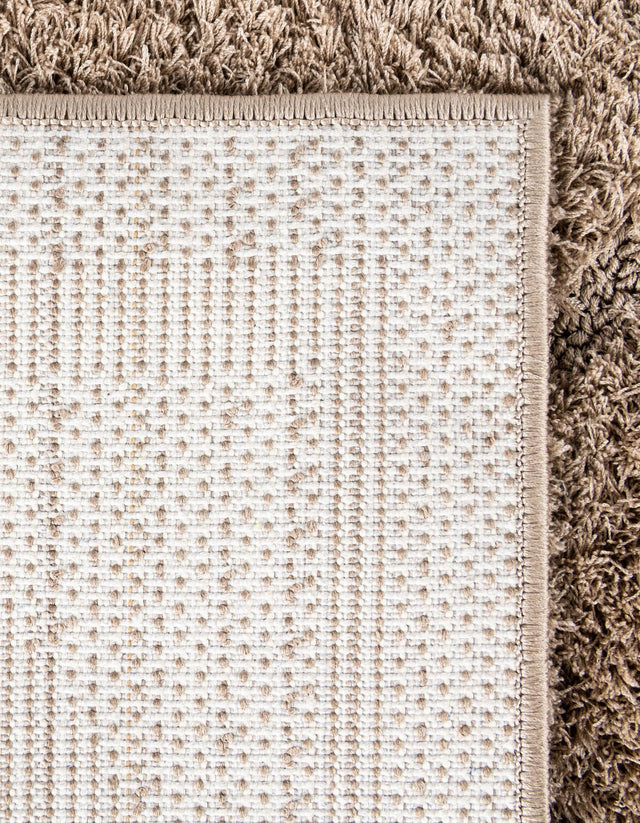 Beige 2' 7 x 10' Trellis Shag Runner Area Rug Thick Soft Touch Fluffy & Plush Shaggy Pile Geometric Modern Unique Carpet for Home Interior Design for Sale at Rug Engine
