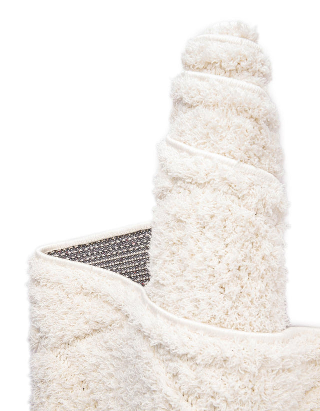 Ivory 2' x 3' 1 Trellis Shag Rectangle Area Rug Thick Soft Touch Fluffy & Plush Shaggy Pile Geometric Modern Unique Carpet for Home Interior Design for Sale at Rug Engine