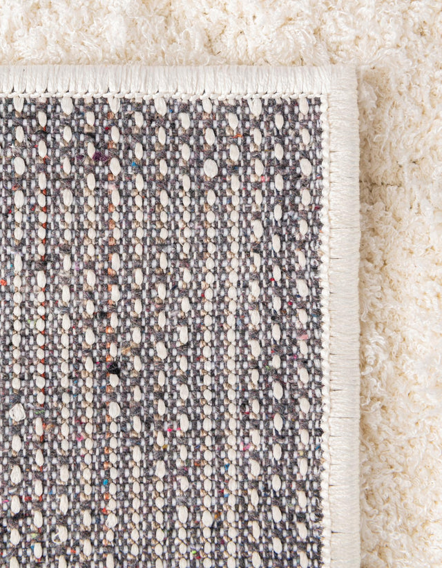 Ivory 2' 7 x 12' Trellis Shag Runner Area Rug Thick Soft Touch Fluffy & Plush Shaggy Pile Geometric Modern Unique Carpet for Home Interior Design for Sale at Rug Engine