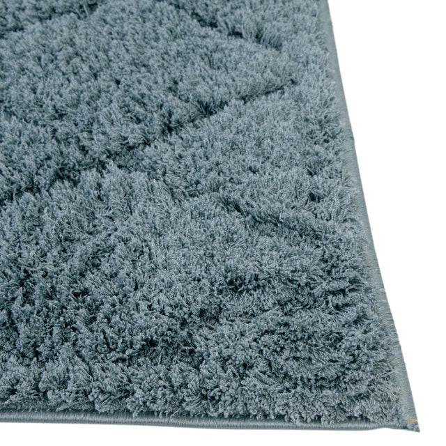Light Blue 2' 7 x 10' Trellis Shag Runner Area Rug Thick Soft Touch Fluffy & Plush Shaggy Pile Geometric Modern Unique Carpet for Home Interior Design for Sale at Rug Engine