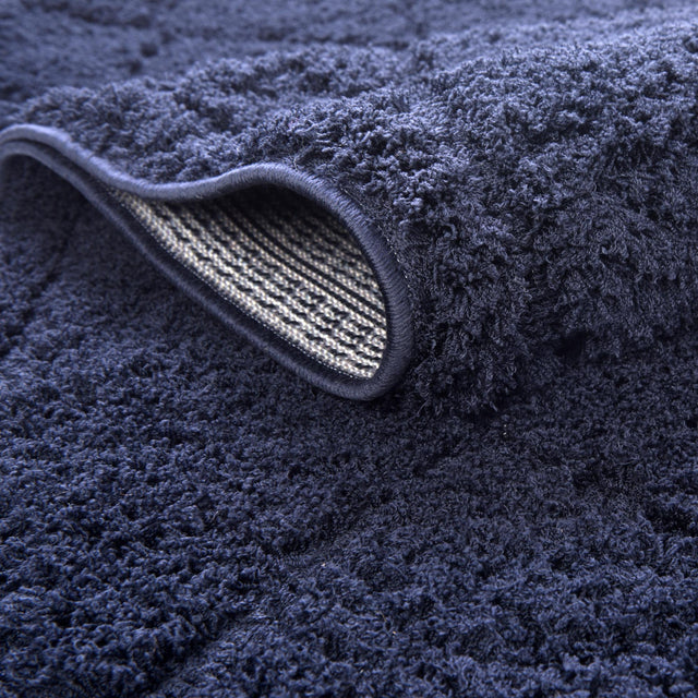 Navy Blue 5' 1 x 8' Trellis Shag Rectangle Area Rug Thick Soft Touch Fluffy & Plush Shaggy Pile Geometric Modern Unique Carpet for Home Interior Design for Sale at Rug Engine