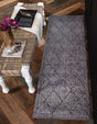 Dark Gray 2' 7 x 10' Trellis Shag Runner Area Rug Thick Soft Touch Fluffy & Plush Shaggy Pile