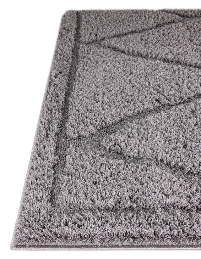 Dark Gray 2' 7 x 10' Trellis Shag Runner Area Rug Thick Soft Touch Fluffy & Plush Shaggy Pile Geometric Modern Unique Carpet for Home Interior Design for Sale at Rug Engine