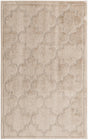 Beige 5' x 8' Trellis Shag Rectangle Area Rug Thick Soft Touch Fluffy & Plush Shaggy Pile