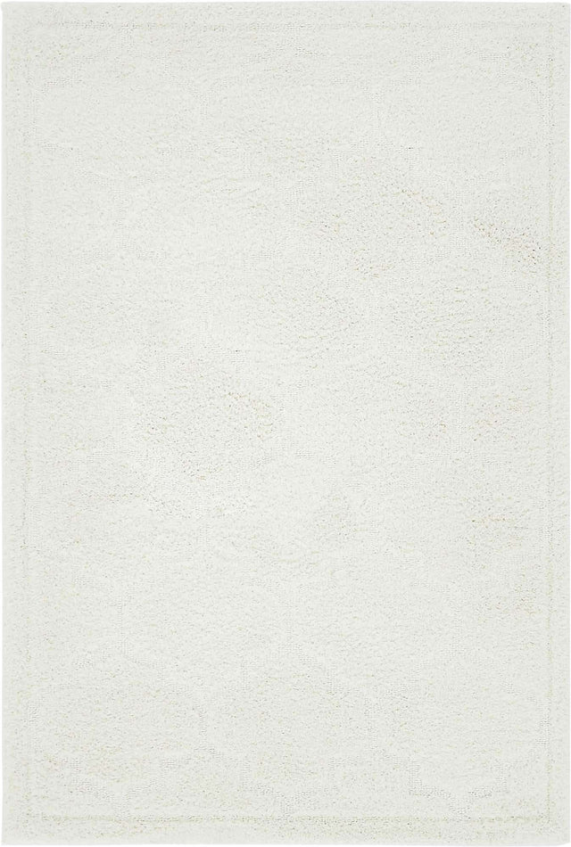 Ivory 4' 1 x 6' 1 Trellis Shag Rectangle Area Rug Thick Soft Touch Fluffy & Plush Shaggy Pile Geometric Modern Unique Carpet for Home Interior Design for Sale at Rug Engine